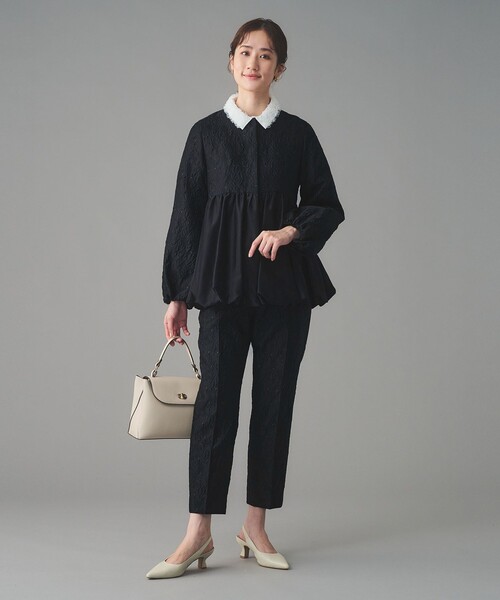 UNITED ARROWS（ユナイテッドアローズ）の「GISHA 2トーン ジャガード ジャケット（ノーカラージャケット・レディース・ネイビー/ダークグレー・38/36）」の16枚目の写真