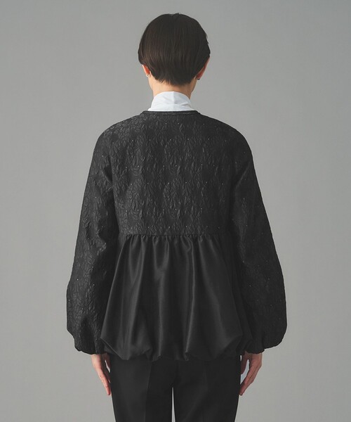 UNITED ARROWS（ユナイテッドアローズ）の「GISHA 2トーン ジャガード ジャケット（ノーカラージャケット・レディース・ネイビー/ダークグレー・38/36）」の21枚目の写真