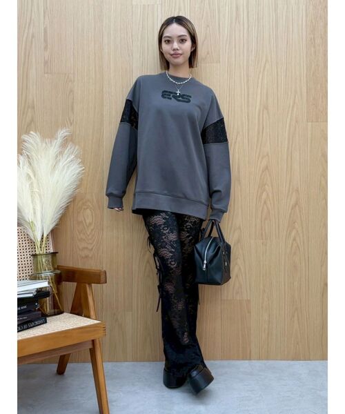 EVRIS（エヴリス）の「レースリボンフレアレギンス（その他パンツ・レディース・ホワイト/ブラック・SMALL/MEDIUM）」の10枚目の写真