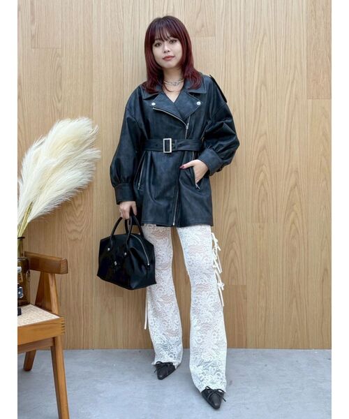 EVRIS（エヴリス）の「レースリボンフレアレギンス（その他パンツ・レディース・ホワイト/ブラック・SMALL/MEDIUM）」の14枚目の写真