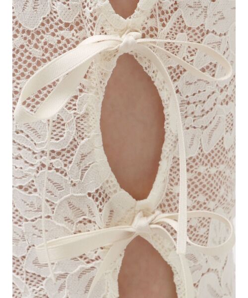 EVRIS（エヴリス）の「レースリボンフレアレギンス（その他パンツ・レディース・ホワイト/ブラック・SMALL/MEDIUM）」の13枚目の写真