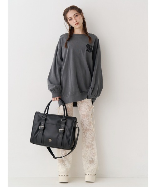 EVRIS（エヴリス）の「レースリボンフレアレギンス（その他パンツ・レディース・ホワイト/ブラック・SMALL/MEDIUM）」の5枚目の写真