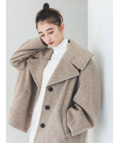 u♡。cygne ビックカラーショートコート シーニュ cygne ビックカラーショートコート Josette ブラック