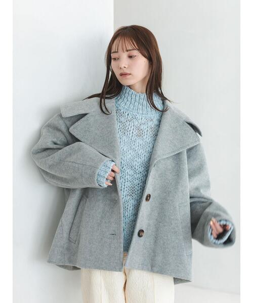 専用です。OK.SOON ウールショートコート　グレー 専用です。OK.SOON ウールショートコート グレー