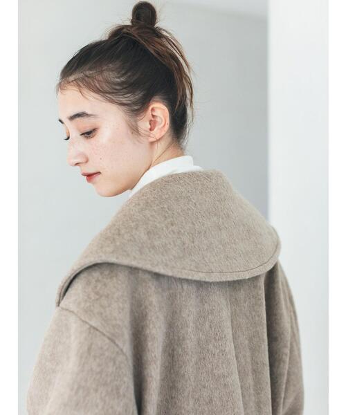 ミンソビ　ビッグカラー ショート丈コート MW(エムダブリュー)｜ソフトウール ビッグカラー ショートコート