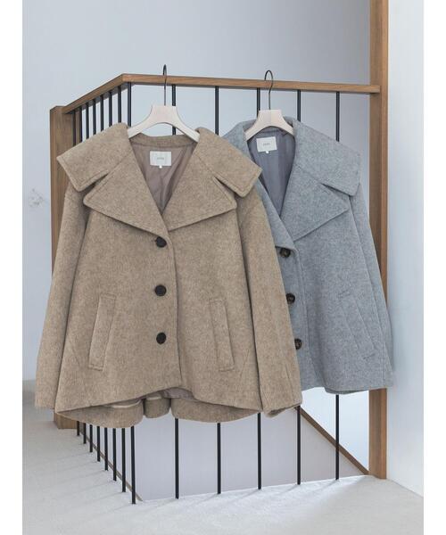 ミンソビ　ビッグカラー ショート丈コート MB mint breeze（エムビーミントブリーズ） コート アウター 「L〜6L