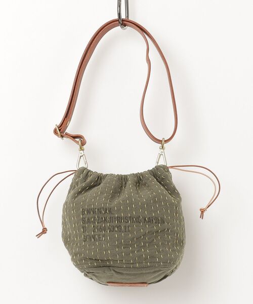 BrownBrown(ブラウンブラウン)の「【BrownBrown】ブラウンブラウン/ リメイク刺子バッグ(ショルダーバッグ・メンズ・グリーン・FREE)」の1枚目の写真