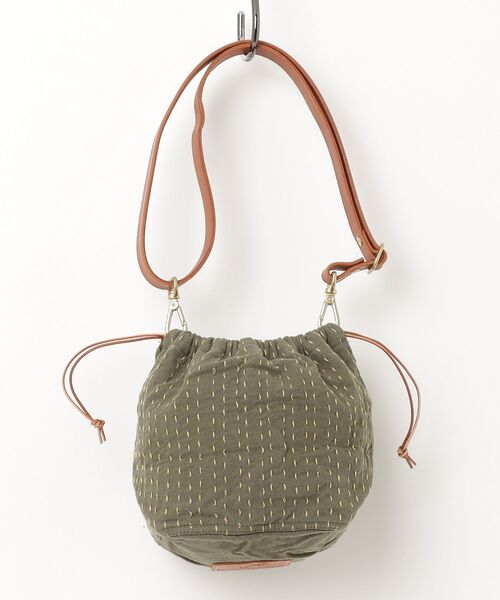 BrownBrown(ブラウンブラウン)の「【BrownBrown】ブラウンブラウン/ リメイク刺子バッグ(ショルダーバッグ・メンズ・グリーン・FREE)」の2枚目の写真