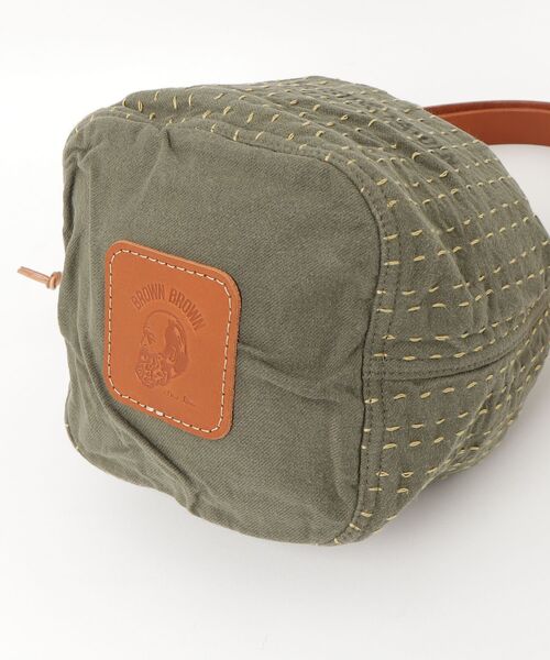BrownBrown(ブラウンブラウン)の「【BrownBrown】ブラウンブラウン/ リメイク刺子バッグ(ショルダーバッグ・メンズ・グリーン・FREE)」の4枚目の写真