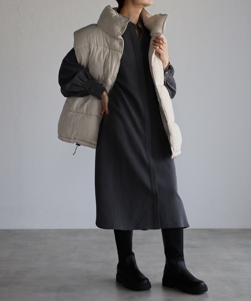 Bonjour Sagan（ボンジュールサガン）の「バンドカラーボリュームスリーブシャツワンピース（シャツワンピース・レディース・グレー・FREE）」の10枚目の写真