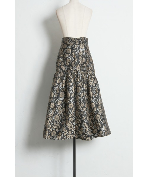 &. NOSTALGIA(アンドドットノスタルジア)の「フラワージャガードスカート(スカート・レディース・ゴールド/ブルー・M)」の5枚目の写真