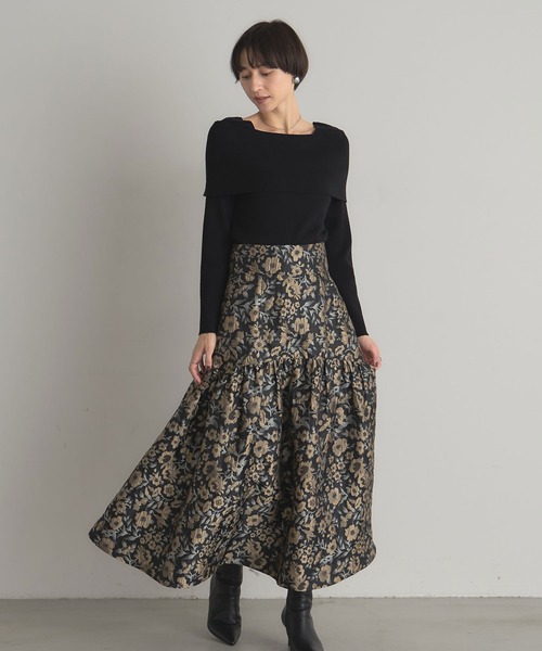 &. NOSTALGIA(アンドドットノスタルジア)の「フラワージャガードスカート(スカート・レディース・ゴールド/ブルー・M)」の18枚目の写真