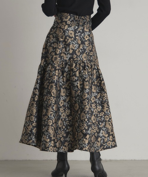 &. NOSTALGIA(アンドドットノスタルジア)の「フラワージャガードスカート(スカート・レディース・ゴールド/ブルー・M)」の21枚目の写真