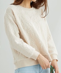 花柄ふくれジャカード素材プルオーバー