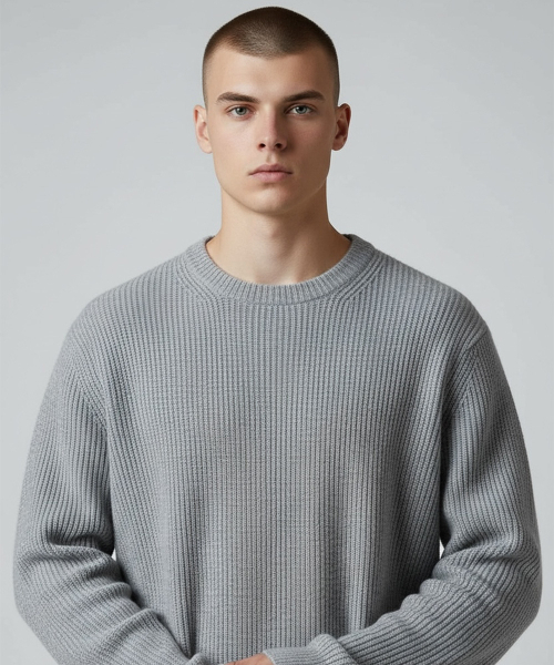 BORN SLIPPY（ボーンスリッピー）の「Soft Hachi Cushion Round Knit (Gray)（ニット/セーター・メンズ・その他・FREE）」の2枚目の写真