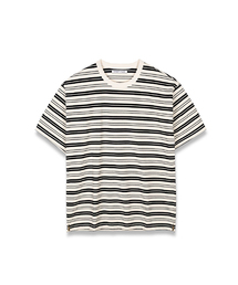 CONNECT KINLOCH（コネクトキンロック）の「ストライプ半袖Tシャツ（アイボリー）（Tシャツ/カットソー）」