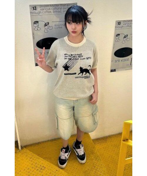 VENHIT（ベンヒット）の「星と猫ジャカードニットハーフT[アイボリー]（ニット/セーター・レディース・アイボリー・LARGE/MEDIUM/X-LARGE）」の7枚目の写真