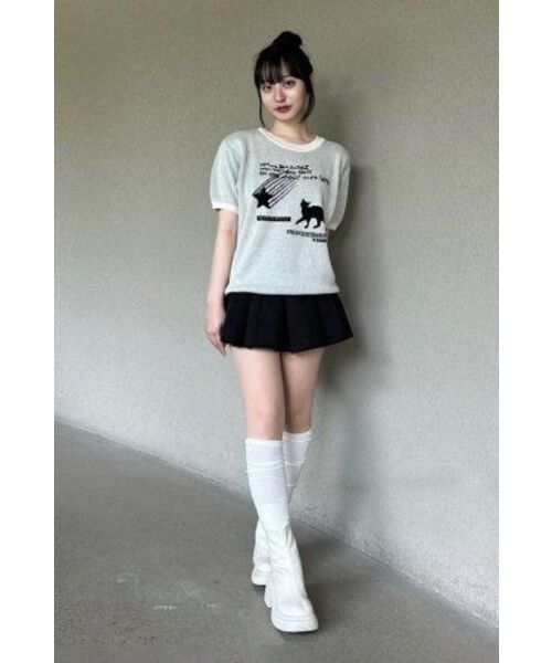VENHIT（ベンヒット）の「星と猫ジャカードニットハーフT[アイボリー]（ニット/セーター・レディース・アイボリー・LARGE/MEDIUM/X-LARGE）」の13枚目の写真