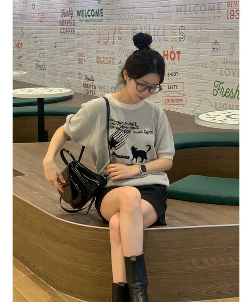 VENHIT（ベンヒット）の「星と猫ジャカードニットハーフT[アイボリー]（ニット/セーター・レディース・アイボリー・LARGE/MEDIUM/X-LARGE）」の19枚目の写真