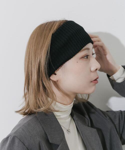 SMELLY（スメリー）の「リブニットワイドヘアバンド（ヘアバンド・レディース・ブラック/ダークブラウン・-）」の3枚目の写真