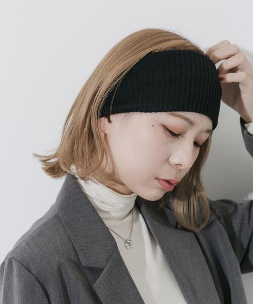 SMELLY（スメリー）の「リブニットワイドヘアバンド（ヘアバンド・レディース・ブラック/ダークブラウン・-）」の4枚目の写真
