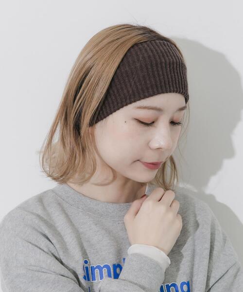SMELLY（スメリー）の「リブニットワイドヘアバンド（ヘアバンド・レディース・ブラック/ダークブラウン・-）」の9枚目の写真