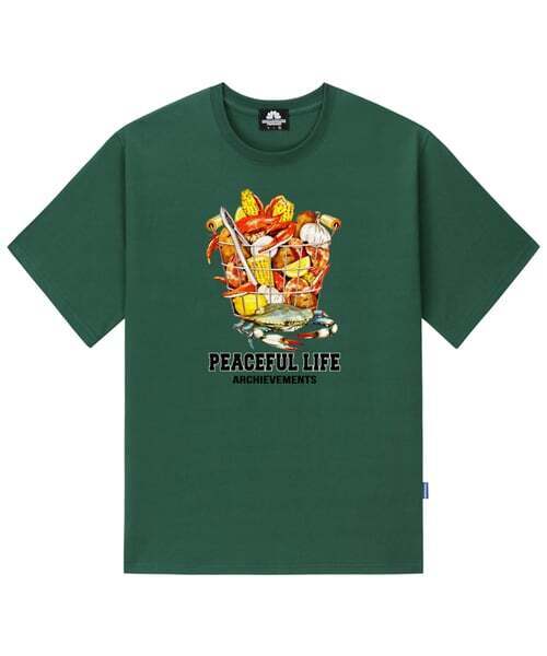 TRIPSHION(トリップション)の「SEAFOOD BASKET GRAPHIC Tシャツ - グリーン(Tシャツ/カットソー・メンズ・その他・LARGE/MEDIUM/X-LARGE)」の1枚目の写真
