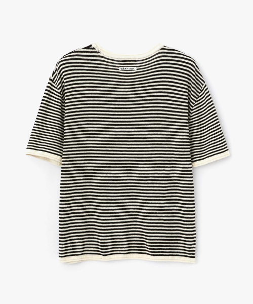 WMC(ダブリューエムシー)の「ストライプ半袖ニット_BLACK(ニット/セーター・メンズ・ブラック・SMALL/MEDIUM)」の6枚目の写真