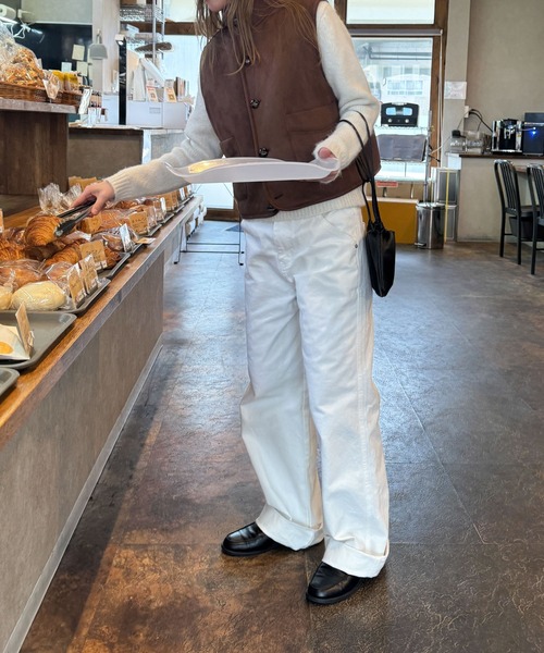 CANAL JEAN（キャナルジーン）の「diggity　リバーシブルムートンベスト（ベスト・レディース・ブラウン/クリーム・ONE SIZE）」の6枚目の写真