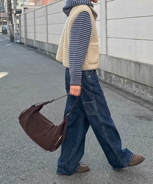 CANAL JEAN（キャナルジーン）の「diggity　リバーシブルムートンベスト（ベスト・レディース・ブラウン/クリーム・ONE SIZE）」の12枚目の写真