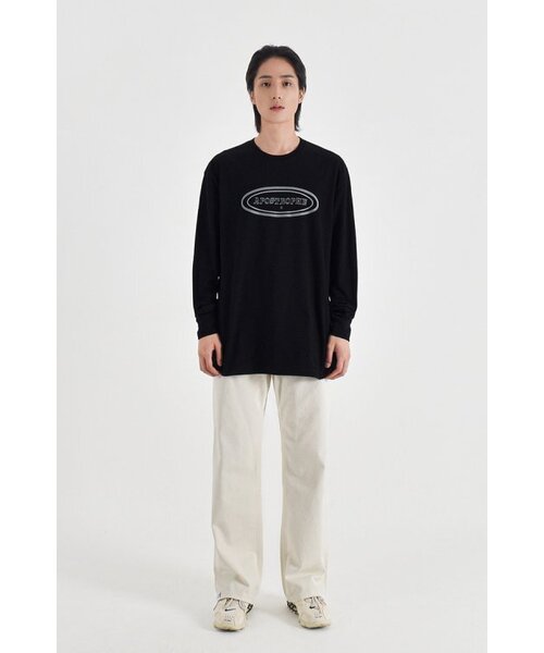 APOSTROPHE COMMA(アポストロフィコンマ)の「センターサークルロゴ長袖Tシャツ(ブラック-グレー)(Tシャツ/カットソー・レディース・その他・MEDIUM/SMALL/X-LARGE/LARGE)」の2枚目の写真