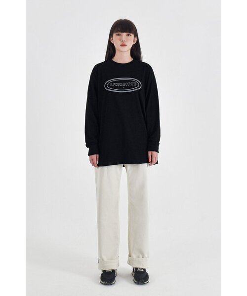 APOSTROPHE COMMA(アポストロフィコンマ)の「センターサークルロゴ長袖Tシャツ(ブラック-グレー)(Tシャツ/カットソー・レディース・その他・MEDIUM/SMALL/X-LARGE/LARGE)」の3枚目の写真