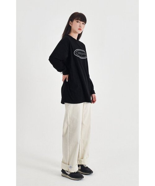 APOSTROPHE COMMA(アポストロフィコンマ)の「センターサークルロゴ長袖Tシャツ(ブラック-グレー)(Tシャツ/カットソー・レディース・その他・MEDIUM/SMALL/X-LARGE/LARGE)」の5枚目の写真