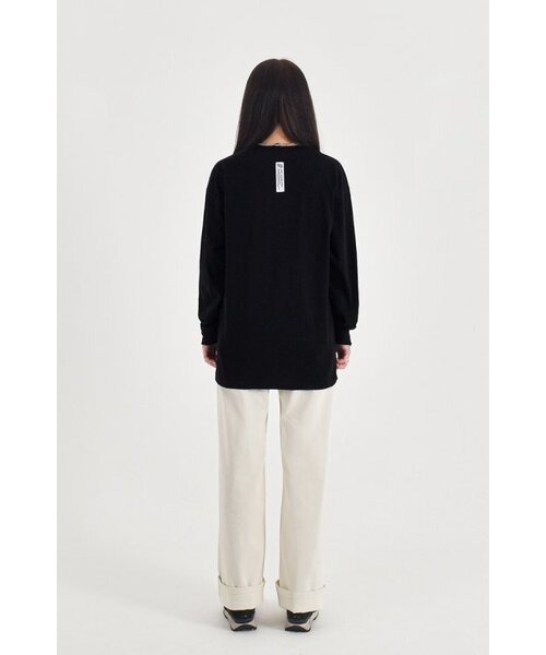 APOSTROPHE COMMA(アポストロフィコンマ)の「センターサークルロゴ長袖Tシャツ(ブラック-グレー)(Tシャツ/カットソー・レディース・その他・MEDIUM/SMALL/X-LARGE/LARGE)」の7枚目の写真