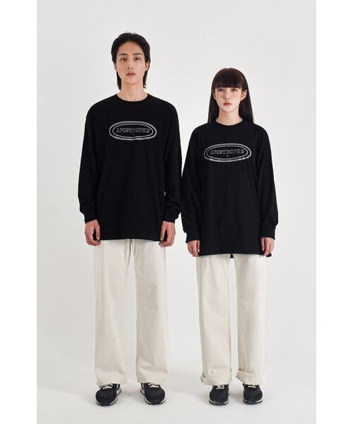 APOSTROPHE COMMA(アポストロフィコンマ)の「センターサークルロゴ長袖Tシャツ(ブラック-グレー)(Tシャツ/カットソー・レディース・その他・MEDIUM/SMALL/X-LARGE/LARGE)」の8枚目の写真