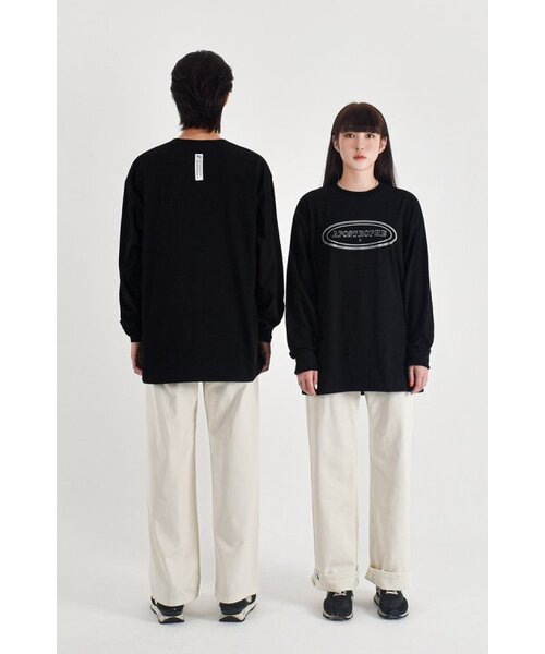 APOSTROPHE COMMA(アポストロフィコンマ)の「センターサークルロゴ長袖Tシャツ(ブラック-グレー)(Tシャツ/カットソー・レディース・その他・MEDIUM/SMALL/X-LARGE/LARGE)」の9枚目の写真