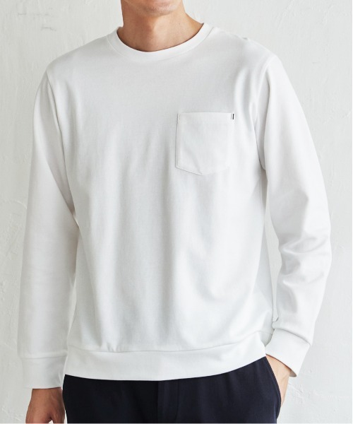 ikka(イッカ)の「【雑誌MonoMax4月号掲載】DRYダンボールWフェイストレロンT「小泉孝太郎さん着用モデル」(Tシャツ/カットソー・メンズ・ネイビー/ライトグレー/ホワイト/ブラック・M/L/XL/S)」の2枚目の写真