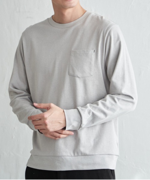 ikka(イッカ)の「【雑誌MonoMax4月号掲載】DRYダンボールWフェイストレロンT「小泉孝太郎さん着用モデル」(Tシャツ/カットソー・メンズ・ネイビー/ライトグレー/ホワイト/ブラック・M/L/XL/S)」の4枚目の写真