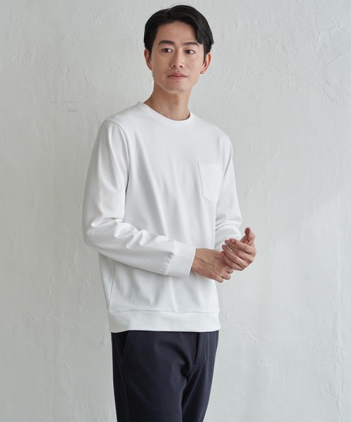 ikka(イッカ)の「【雑誌MonoMax4月号掲載】DRYダンボールWフェイストレロンT「小泉孝太郎さん着用モデル」(Tシャツ/カットソー・メンズ・ネイビー/ライトグレー/ホワイト/ブラック・M/L/XL/S)」の20枚目の写真