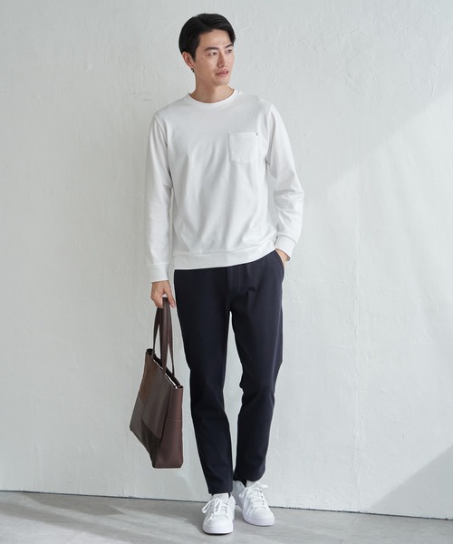 ikka(イッカ)の「【雑誌MonoMax4月号掲載】DRYダンボールWフェイストレロンT「小泉孝太郎さん着用モデル」(Tシャツ/カットソー・メンズ・ネイビー/ライトグレー/ホワイト/ブラック・M/L/XL/S)」の21枚目の写真