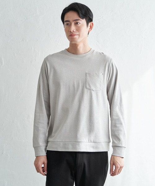 ikka(イッカ)の「【雑誌MonoMax4月号掲載】DRYダンボールWフェイストレロンT「小泉孝太郎さん着用モデル」(Tシャツ/カットソー・メンズ・ネイビー/ライトグレー/ホワイト/ブラック・M/L/XL/S)」の5枚目の写真