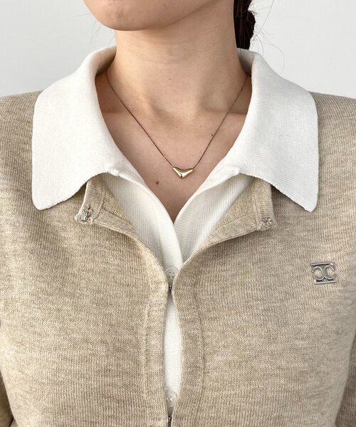 CAPRICIEUX LE'MAGE（カプリシューレマージュ）の「レイヤードポロニットカーディガン（カーディガン/ボレロ・レディース・ベージュ/チャコールグレー/ブラウン・FREE）」の12枚目の写真
