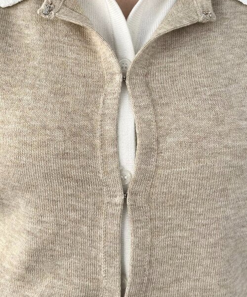 CAPRICIEUX LE'MAGE（カプリシューレマージュ）の「レイヤードポロニットカーディガン（カーディガン/ボレロ・レディース・ベージュ/チャコールグレー/ブラウン・FREE）」の14枚目の写真