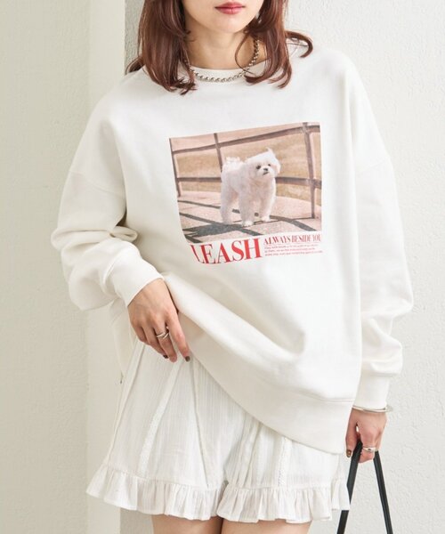 mystic(ミスティック)の「プリントスウェット(Tシャツ/カットソー・レディース・オフホワイト/グレー・FREE)」の2枚目の写真