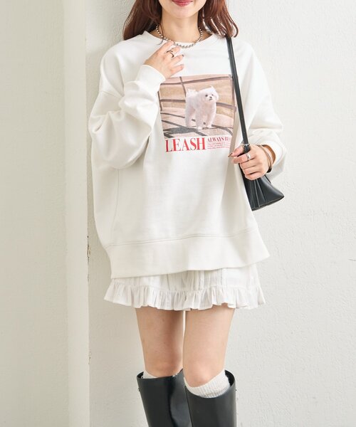 mystic(ミスティック)の「プリントスウェット(Tシャツ/カットソー・レディース・オフホワイト/グレー・FREE)」の3枚目の写真