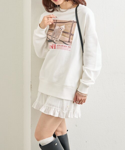 mystic(ミスティック)の「プリントスウェット(Tシャツ/カットソー・レディース・オフホワイト/グレー・FREE)」の6枚目の写真