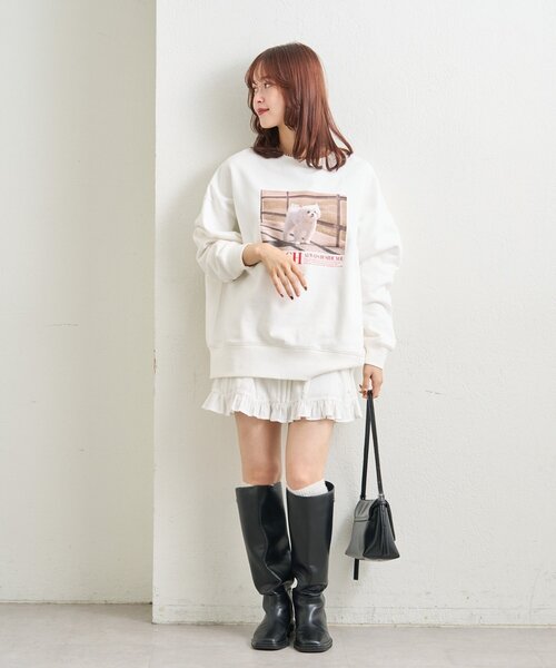 mystic(ミスティック)の「プリントスウェット(Tシャツ/カットソー・レディース・オフホワイト/グレー・FREE)」の10枚目の写真