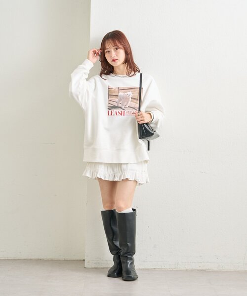 mystic(ミスティック)の「プリントスウェット(Tシャツ/カットソー・レディース・オフホワイト/グレー・FREE)」の14枚目の写真