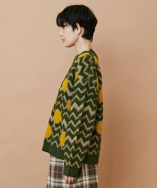 FRAPBOIS（フラボア）の「ウェーブドット プルオーバー（ニット/セーター・レディース・カーキ/グレー・2/1）」の3枚目の写真