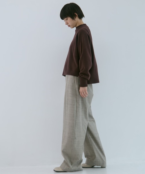 WRAPINKNOT（ラッピンノット）の「【WRAPINKNOT/ラッピンノット】《STUDIOUS別注》 CASHMERE BOAT NECK KNIT/カシミアボートネックニット（ニット/セーター・レディース・ダークネイビー/アイボリー/ワイン・0）」の11枚目の写真